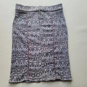 Xoxo Collection Womens Juniors Brown Stretch Pencil Skirt Danask Print Sz 7/8